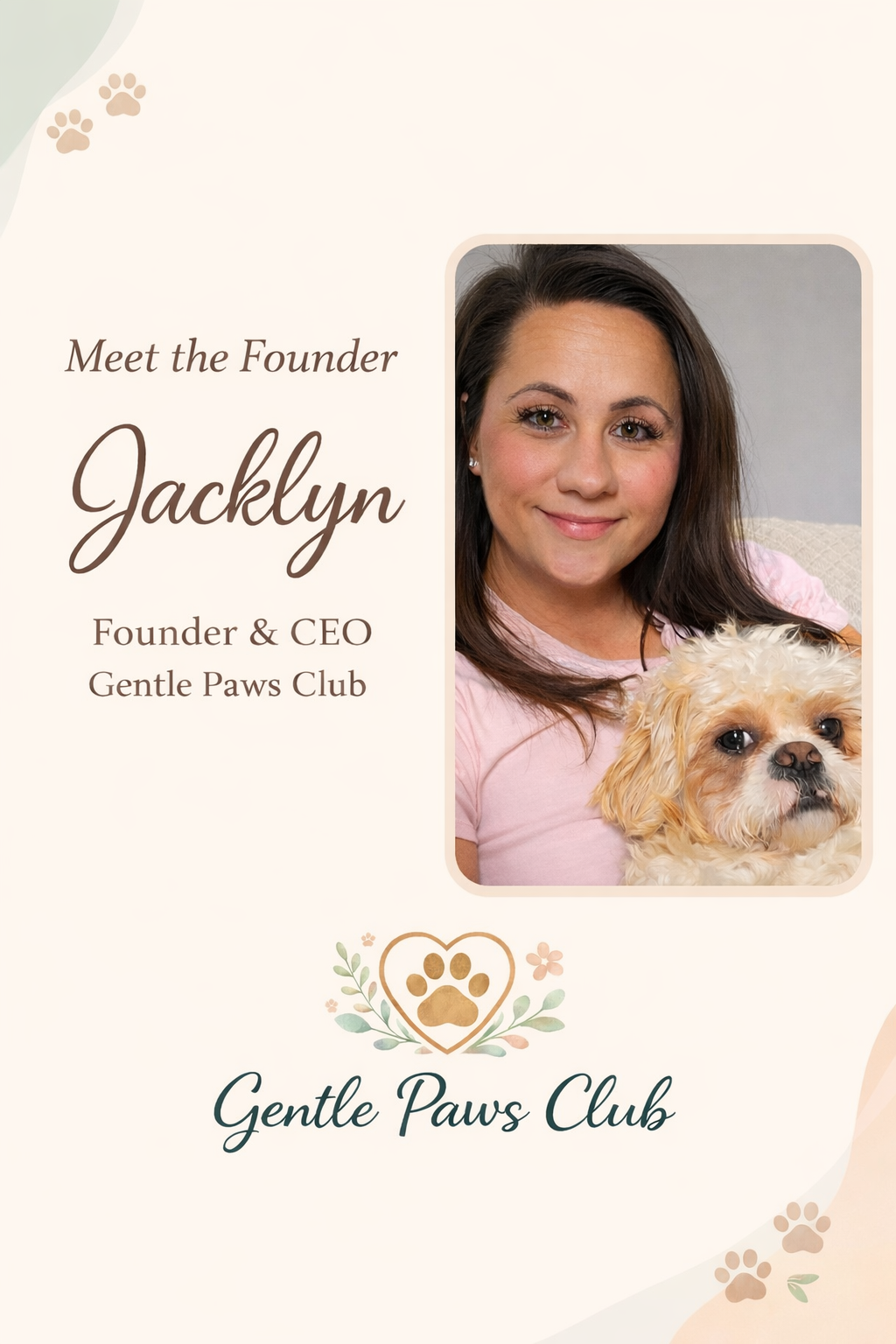 Founder Jacklyn Wodicka with one of her dogs